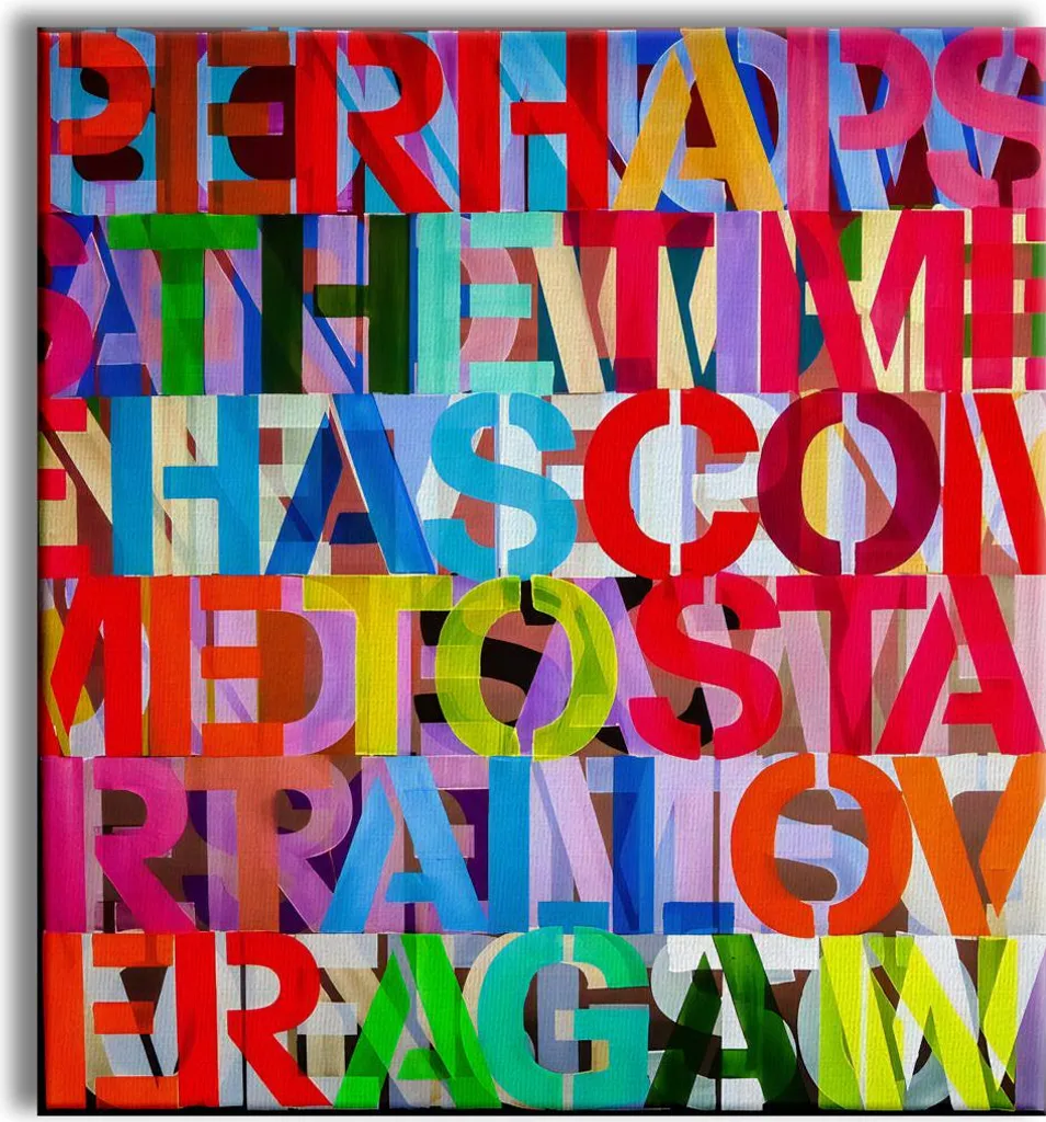 Alphabet - Tableau contemporain sur châssis en bois robuste - 80 x 80 cm