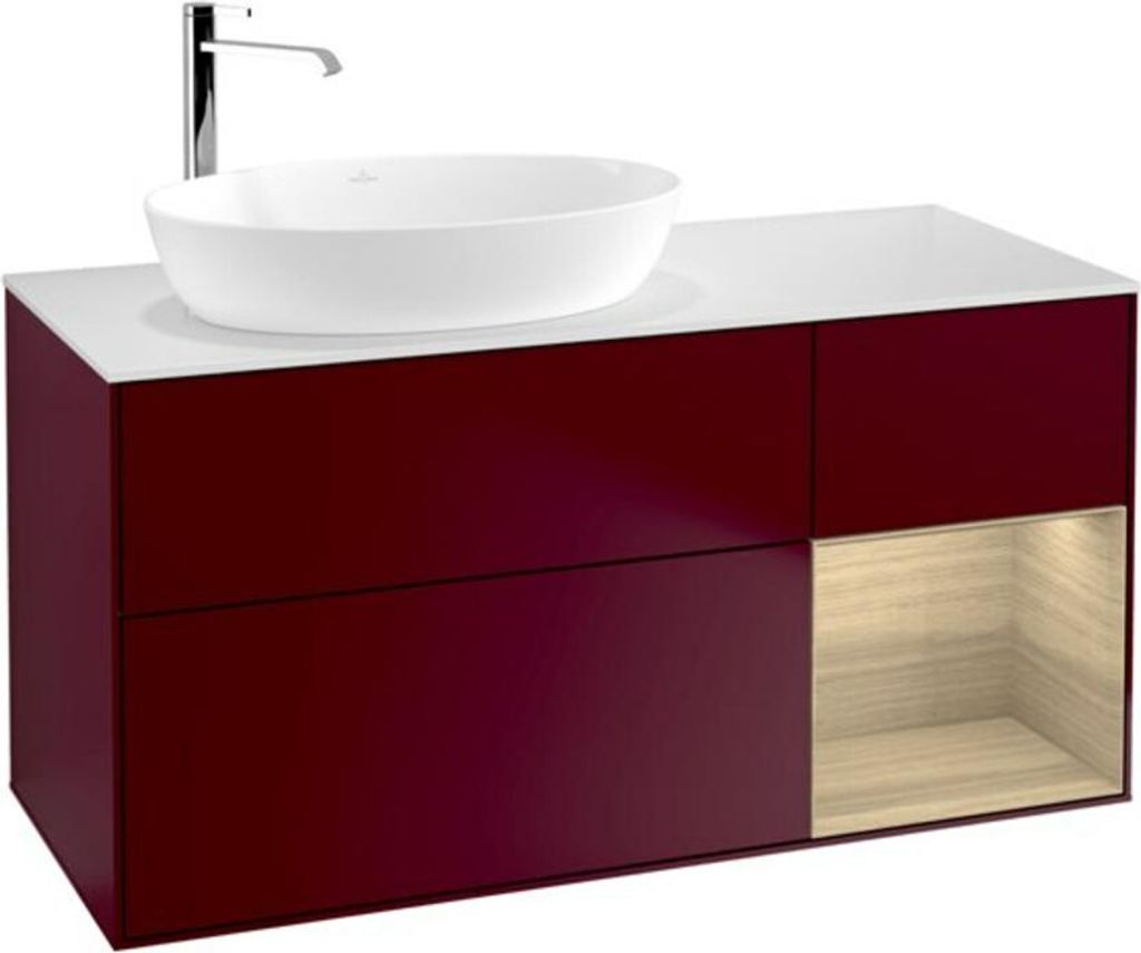 V&B Waschtischunterschrank Wandbeleuchtung Finion 120cm, Abd.-Pl. wh. m, Reg Oa ven, Peo m