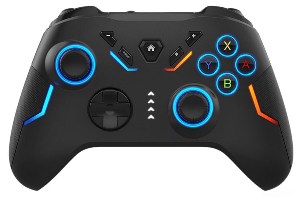 Wireless Gaming Controller für PC / Android / Switch RGB 6 Achsen Turbo Makro