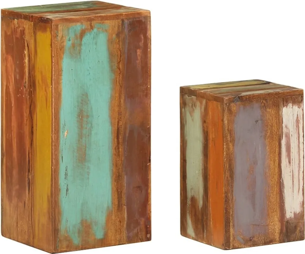 Supports pour plantes 2 pcs bois de récupération massif - Cache-pot