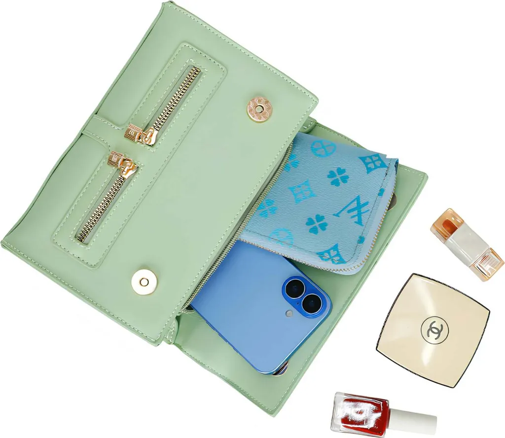 Borsa Donna Gallantry Verde Menta Crossbody Bag Multitasche Chic - 4