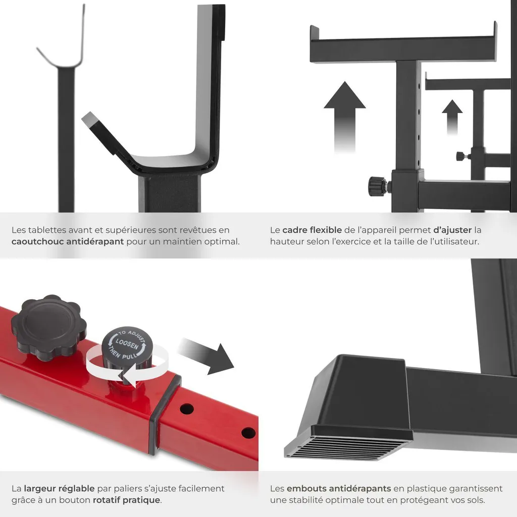 Rack de musculation Creed noir pour squat et développé couché stable - 5