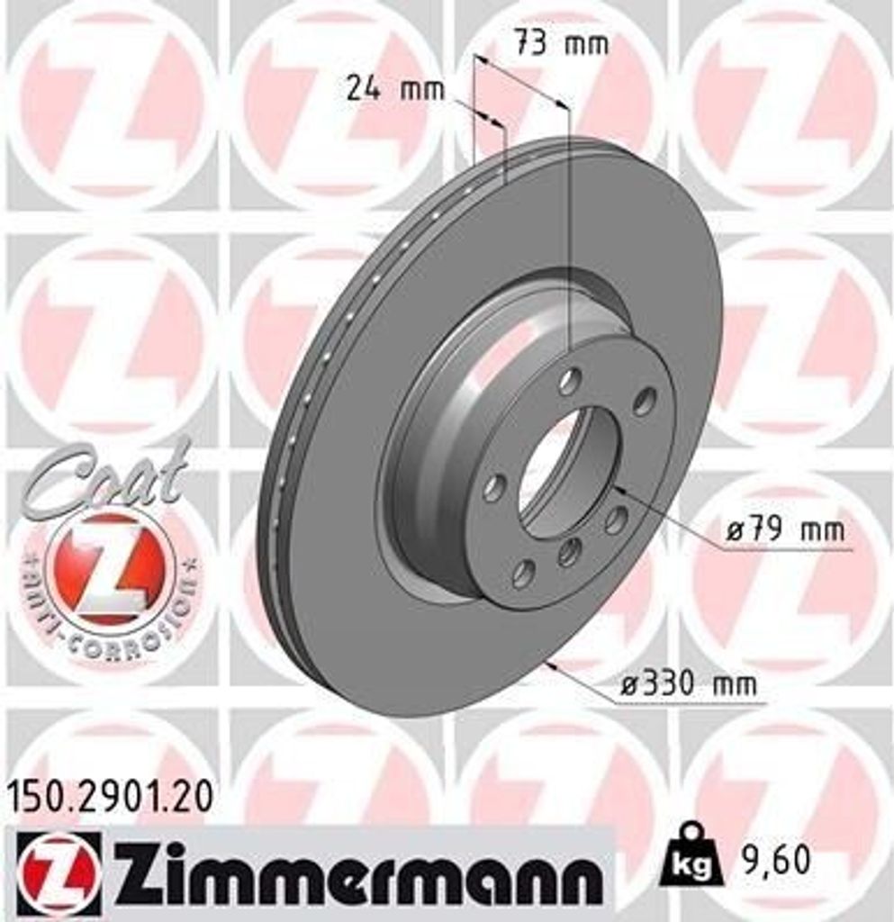 ZIMMERMANN 150.2901.20 - Bremsscheibe für 2er (F23), 2er (F22, F87), 3er (F30), 3er GT (F34), 3er (F31), 4er (F33), 4er (F32, F82), 4er (F36)