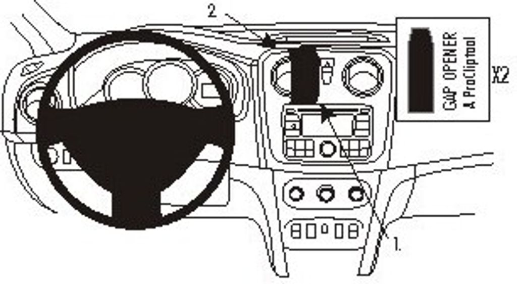Brodit ProClip Fahrzeughalter 854897 - Mittelbefestigung - Dacia Sandero 13-21, Dacia Logan 13-21