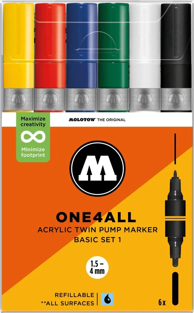 Set de Feutres Acryliques Molotow One4All 227HS Twin pour Beaux-Arts
