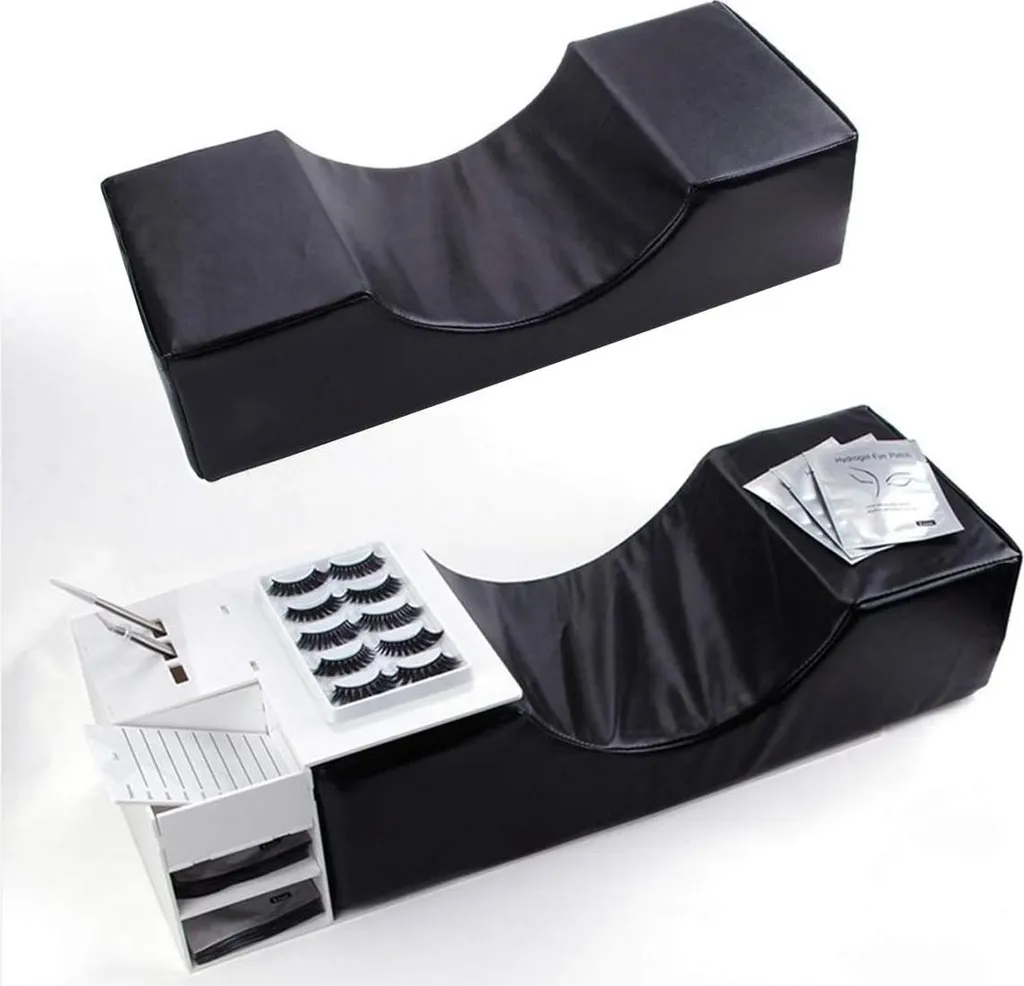 Coussin extensions de cils avec support ergonomique blanc en acrylique - 5