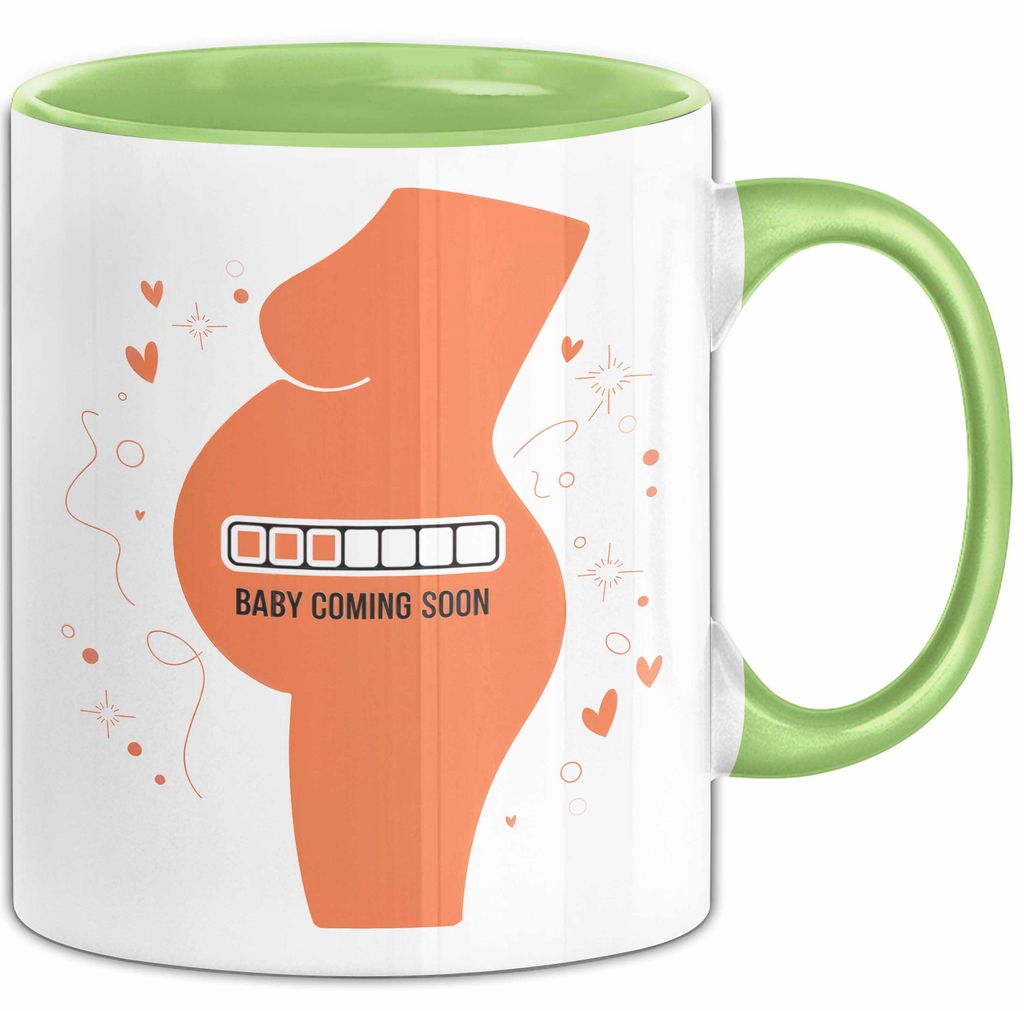Werdende Mama Tasse Geschenk Lustige Geschenkidee Spruch Für Bald Mütter (Grün)