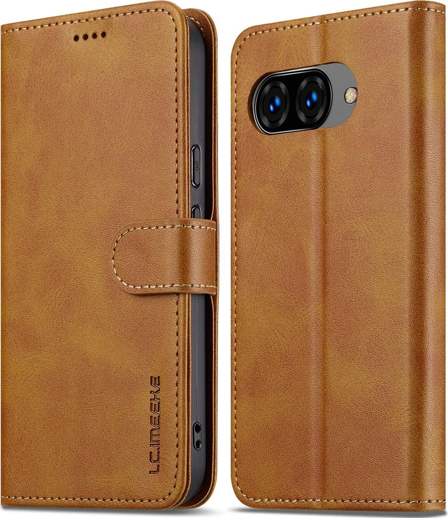 Hülle für Google Pixel 9A, Klapphüllen Brieftasche Leder Magnetverschluss Ständer Schutzhülle Gelb