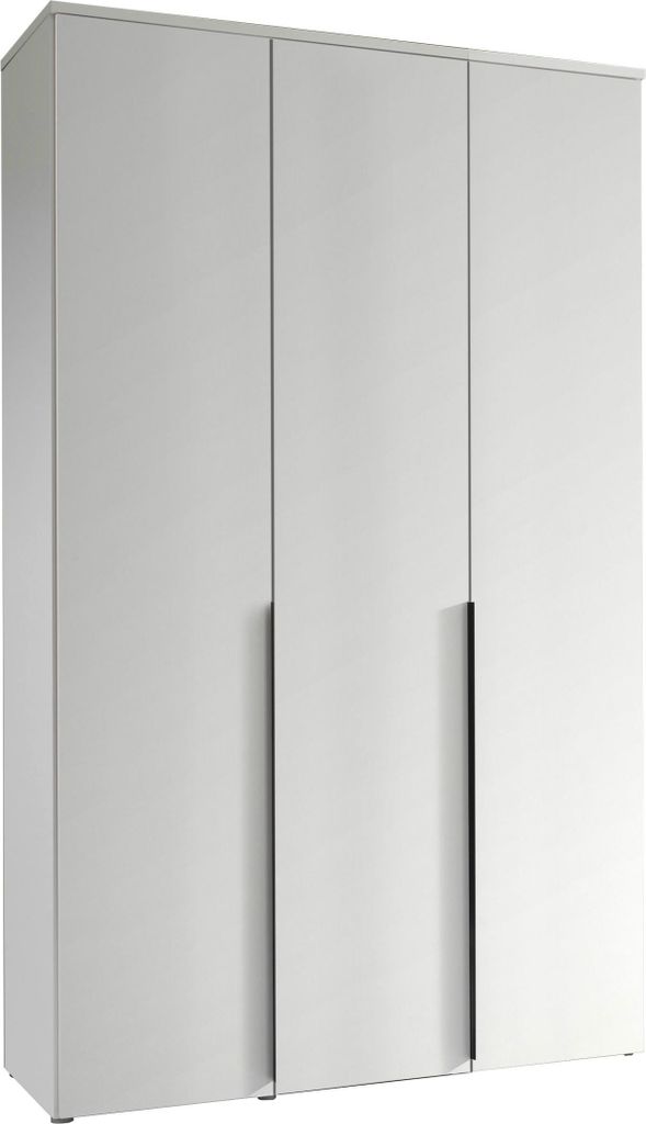 Drehtürenschrank >Kevo< 2 Böden, 2 Stangen, Weiß, Nachbildung - 135x225x52cm (BxHxT)