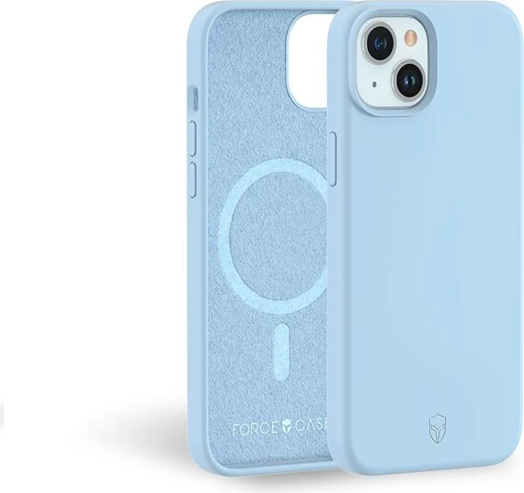 Protection Silicone MagSafe iPhone 15 Plus Bleu Ciel Haute Densité