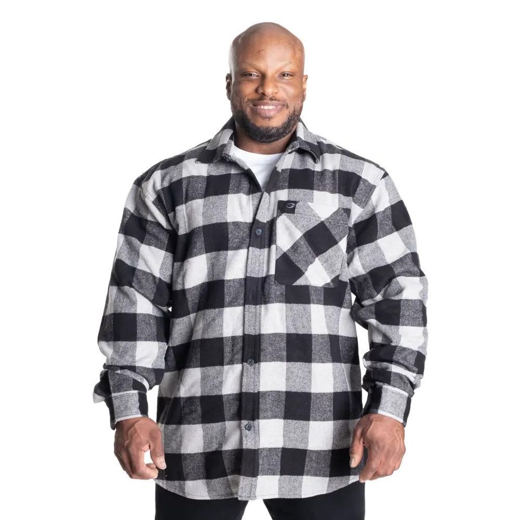 GASP Heavy Flannel Shirt Grey/Black XXXXL