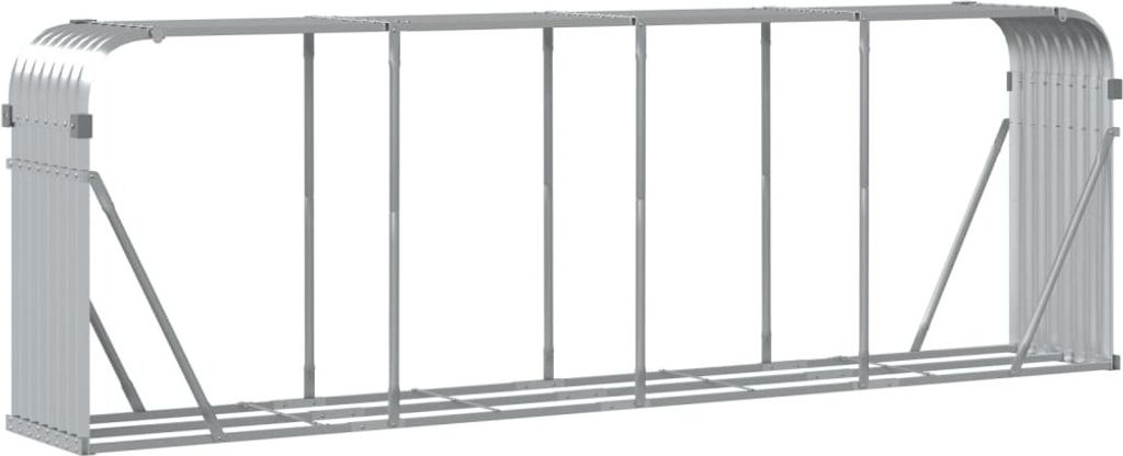 vidaXL Riparo per legna da ardere Argento 300x45x100 cm Immagine del prodotto 
