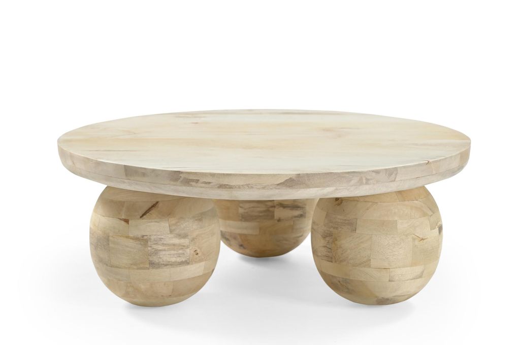 Marmoholz - Table basse ronde Siena Ø80 x H30 cm en bois Image du produit 