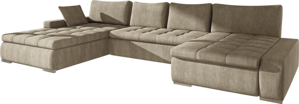 MIRJAN24 Ecksofa Caro, U-Form Couch mit Bettkasten und Schlaffunktion, Polsterecke, Couchgarnitur für Wohnzimmer (Farbe: Lumo 30)