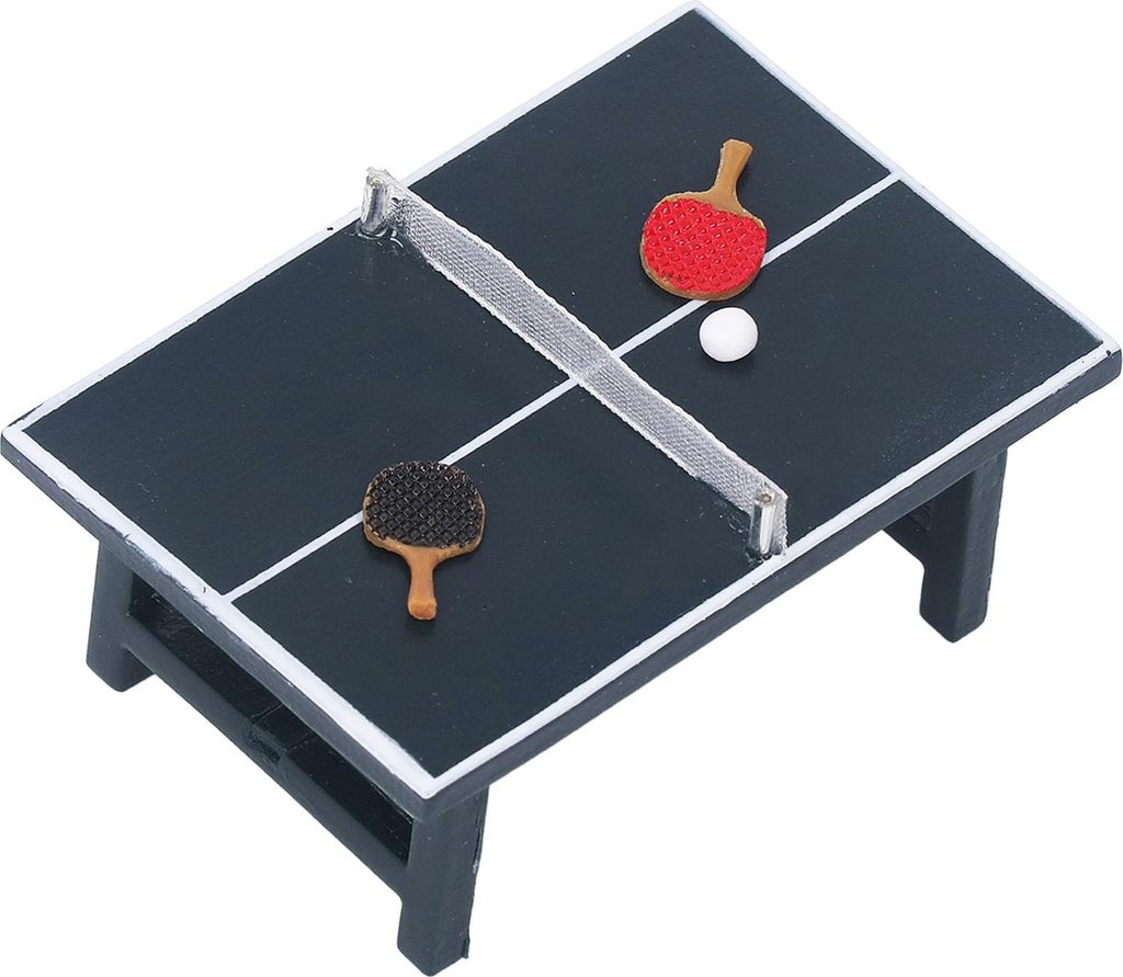 Puppenhaus-Tischtennis-Set, Kunstharz, realistische Miniatur-Modelldekoration für 1:12