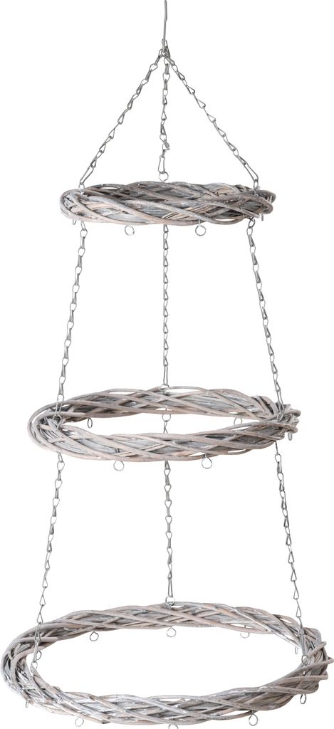Deko-Hänger - Grau - Weidenäste - H 95 cm - mit 3 Ringen Produktbild 