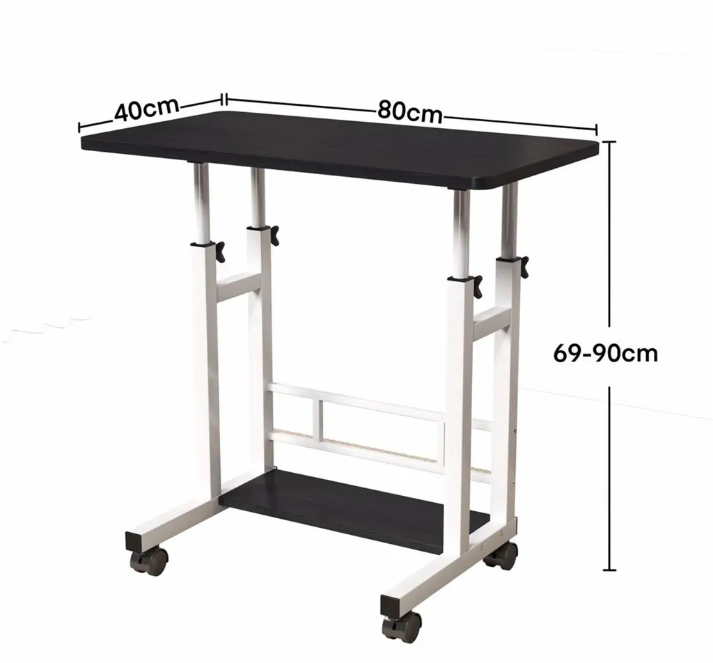 Table pour ordinateur portable à hauteur réglable et plateau 80x40 cm