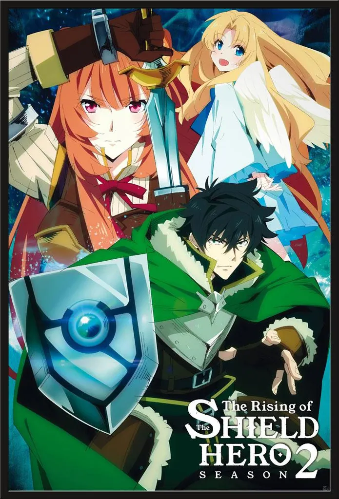 Affiche Shield Hero Naofumi avec cadre Shinsuke® Maxi en plastique noir