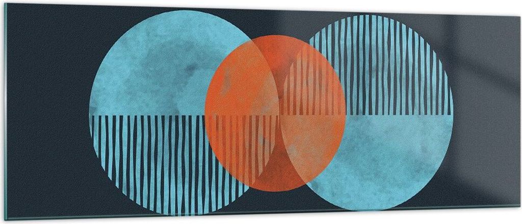 Bilder auf glas - Einteilig - Abstraktion Räder Gürtel - 140x50cm - Glasbilder - Wandbilder - Bilder - zum Aufhängen bereit - Wanddekoration aus...