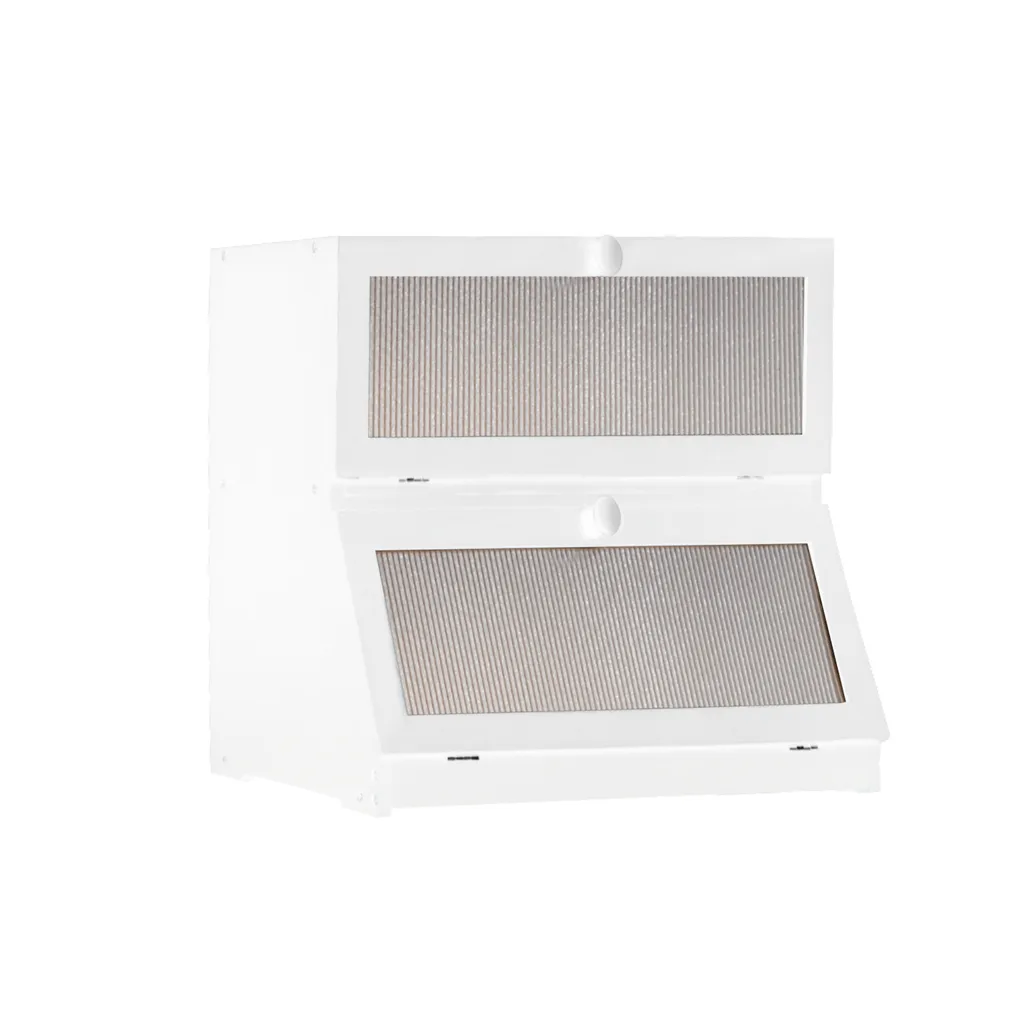 Fini le pain dur ! Boîte à pain 2 niveaux bambou blanc anti-encombrement