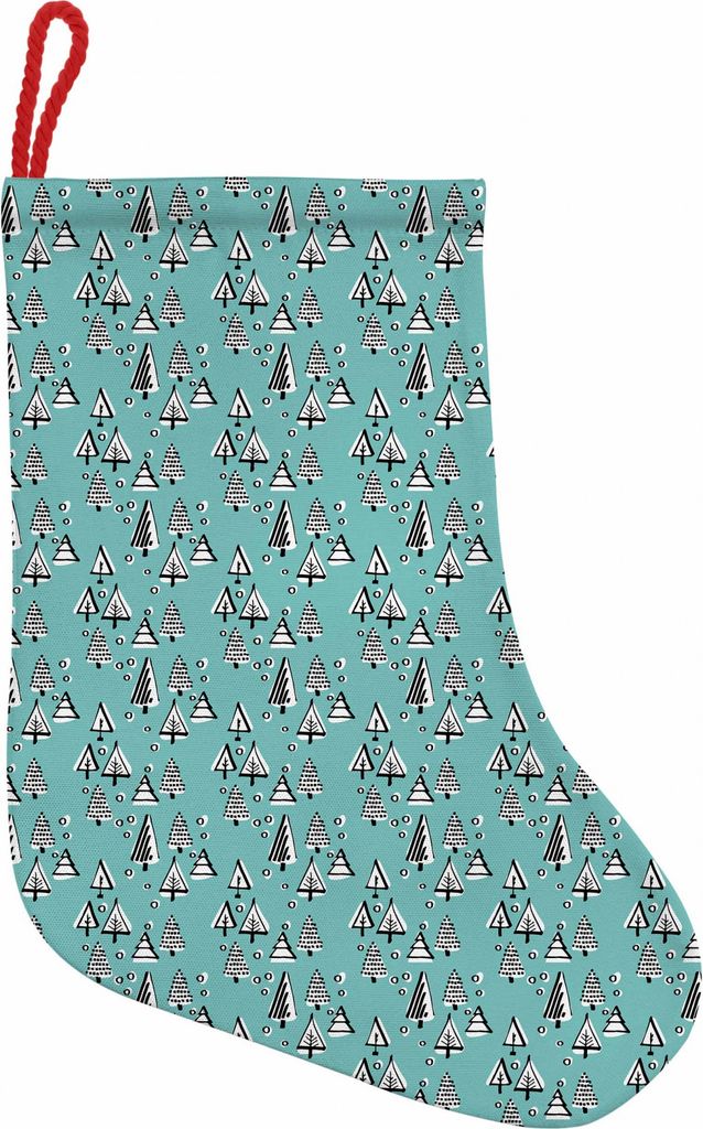 ABAKUHAUS Wald Hängende Nikolausstiefel Weihnachtssocken, Wintersaison Weihnachten Bäume, Weihnachtsstrumpf zum Aufhängen, 35x50cm, Blassblau Ko...