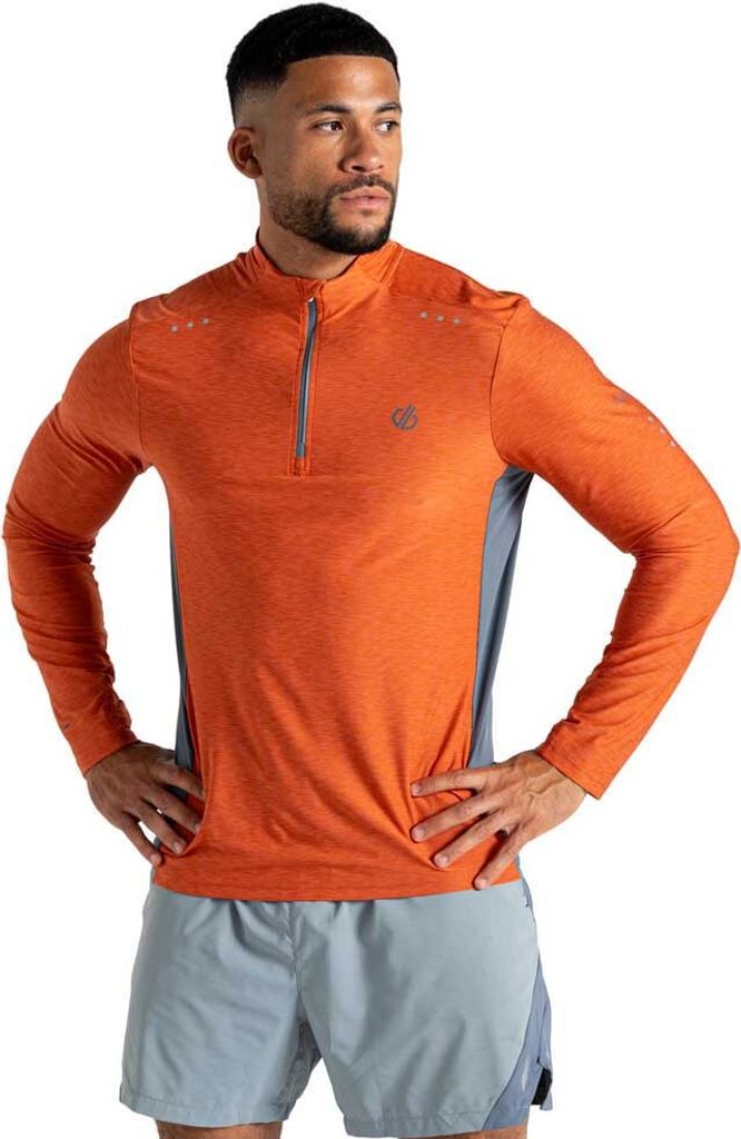 Dare2b Power Up Iii Halbreißverschluss-langarm-t-shirt Orange XL Mann Orange XL