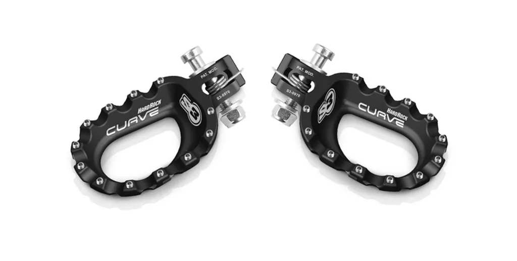 Repose-pieds S3 Curve aluminium noir avec picots réglables pour l'Enduro