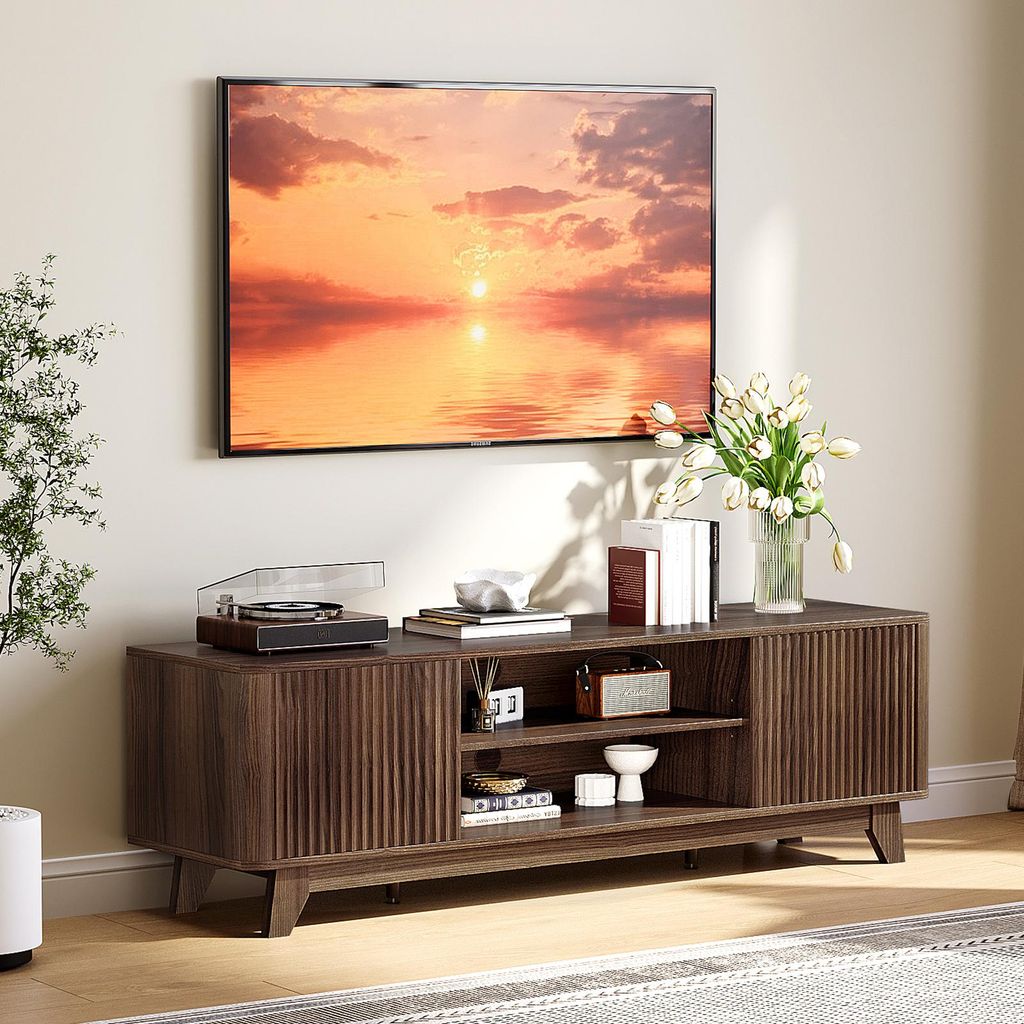 Meuble TV avec 2 tiroirs et 2 portes, meuble bas de 150 cm Image du produit 