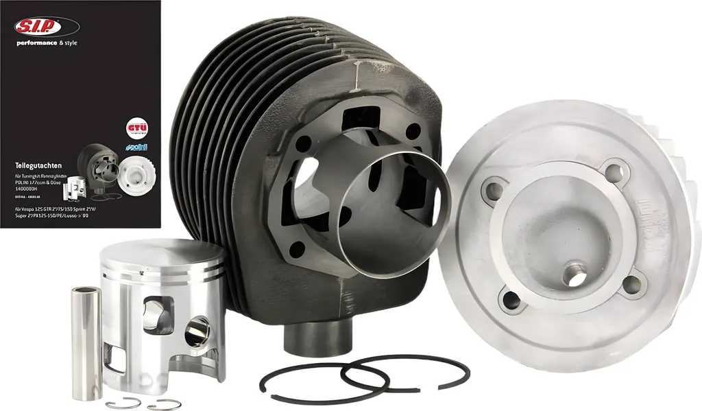 Kit cylindre piston 177cc fonte pour moteur Vespa PX et Lusso SIP
