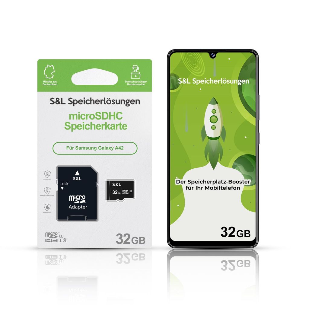 microSD Speicherkarte S&L für Samsung Galaxy A42 - Speicherkapazität: 32 GB