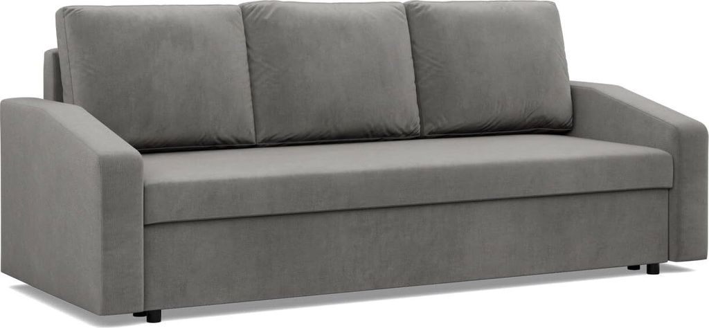Sofa mit Schlaffunktion NEO, Wohnzimmer Couch 3-Sitzer 220x92cm, Hellgrau