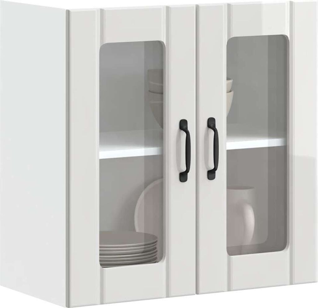 Küchen-Hängeschrank mit Glastür Lucca Hochglanz-Weiß Holzwerkstoff