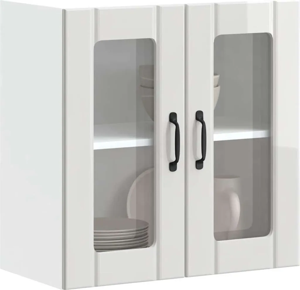 SYFAX Pensile Cucina con Vetrina Bianco Lucido Lucca | Made for Home