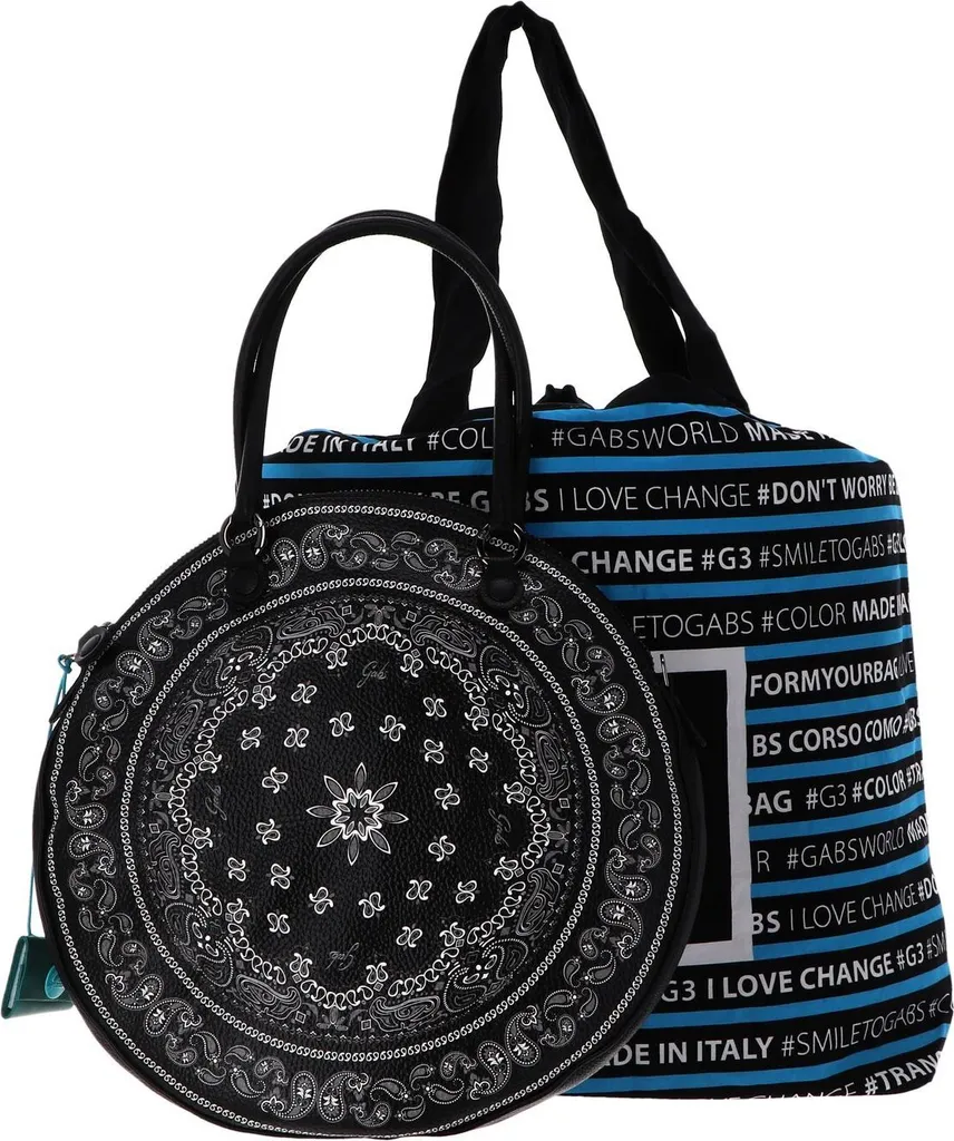 Grand Sac Bandoulière Cuir Noir Gabs Giround TG Design Bandana Italien