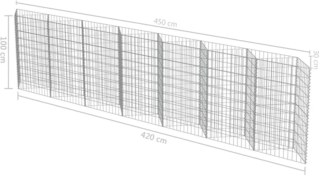Solution Anti-Bruit : Mur Gabion 450x100 cm en Acier contre les Nuances - 7