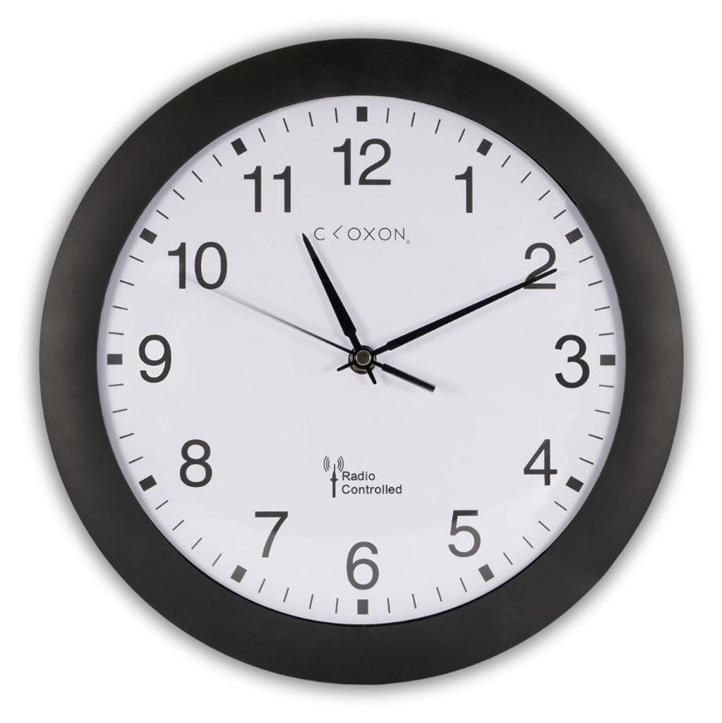 Horloge murale radiocommandée de 30 cm, noire, pour le Image du produit 