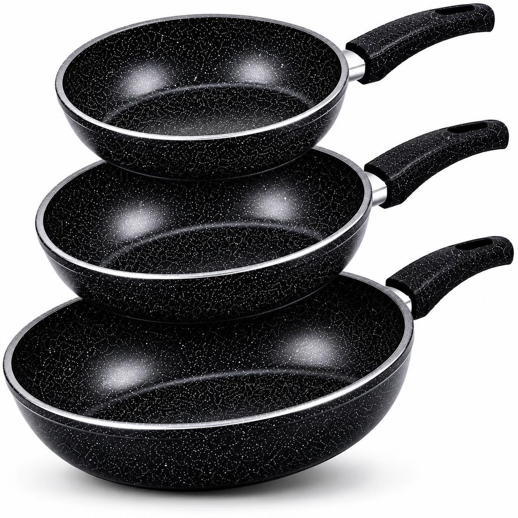 Bratpfannen-Set 3-teilig, Pfannenset 20/24/28 cm – Produktbild 