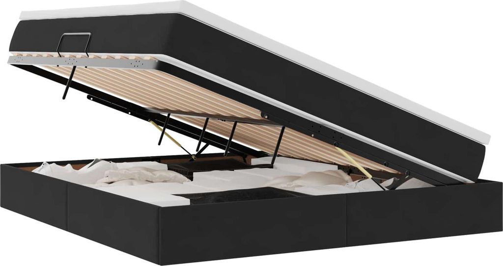vidaXL Aufbewahrungsbett mit Matratze Schwarz 180 x 200 cm Samt