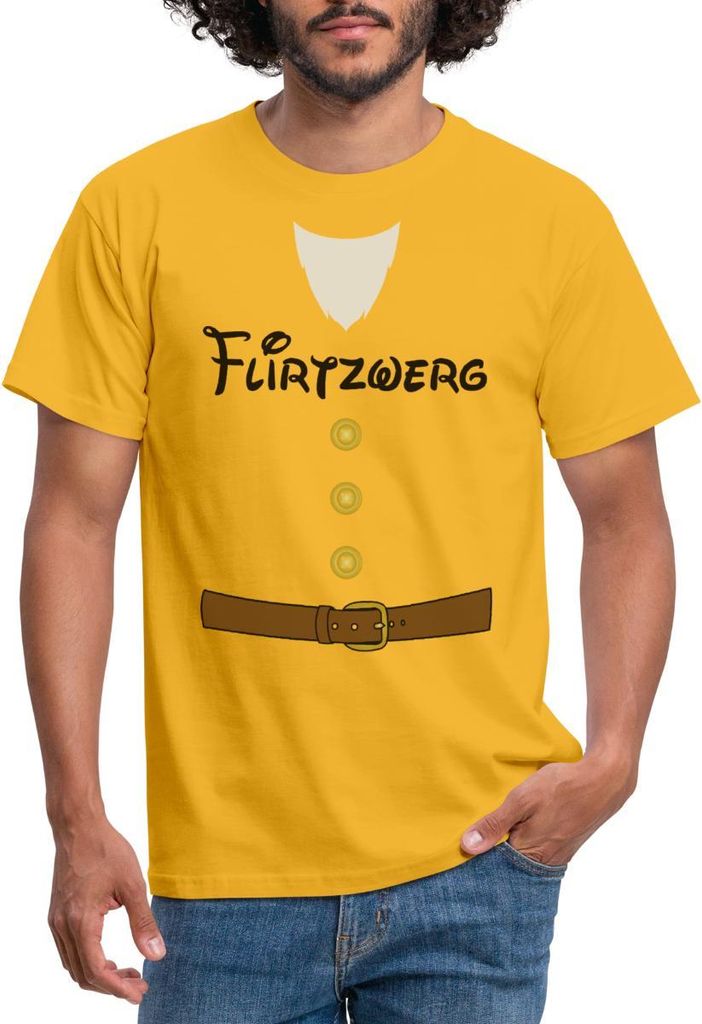 Spreadshirt Flirtzwerg Sieben Zwerge Karneval-Kostüm Für Erwachsene Männer T-Shirt, 3XL, Gelb