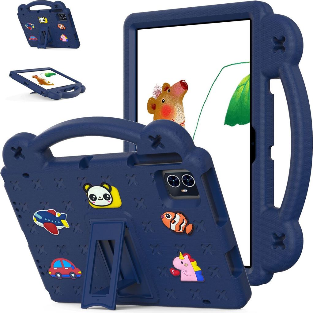 Schutzhülle für Onn 10.1" Tablet Gen 4 2024 Niedliche Hülle für Kinder, Stoßfest mit Griff und Ständer Dunkelblau