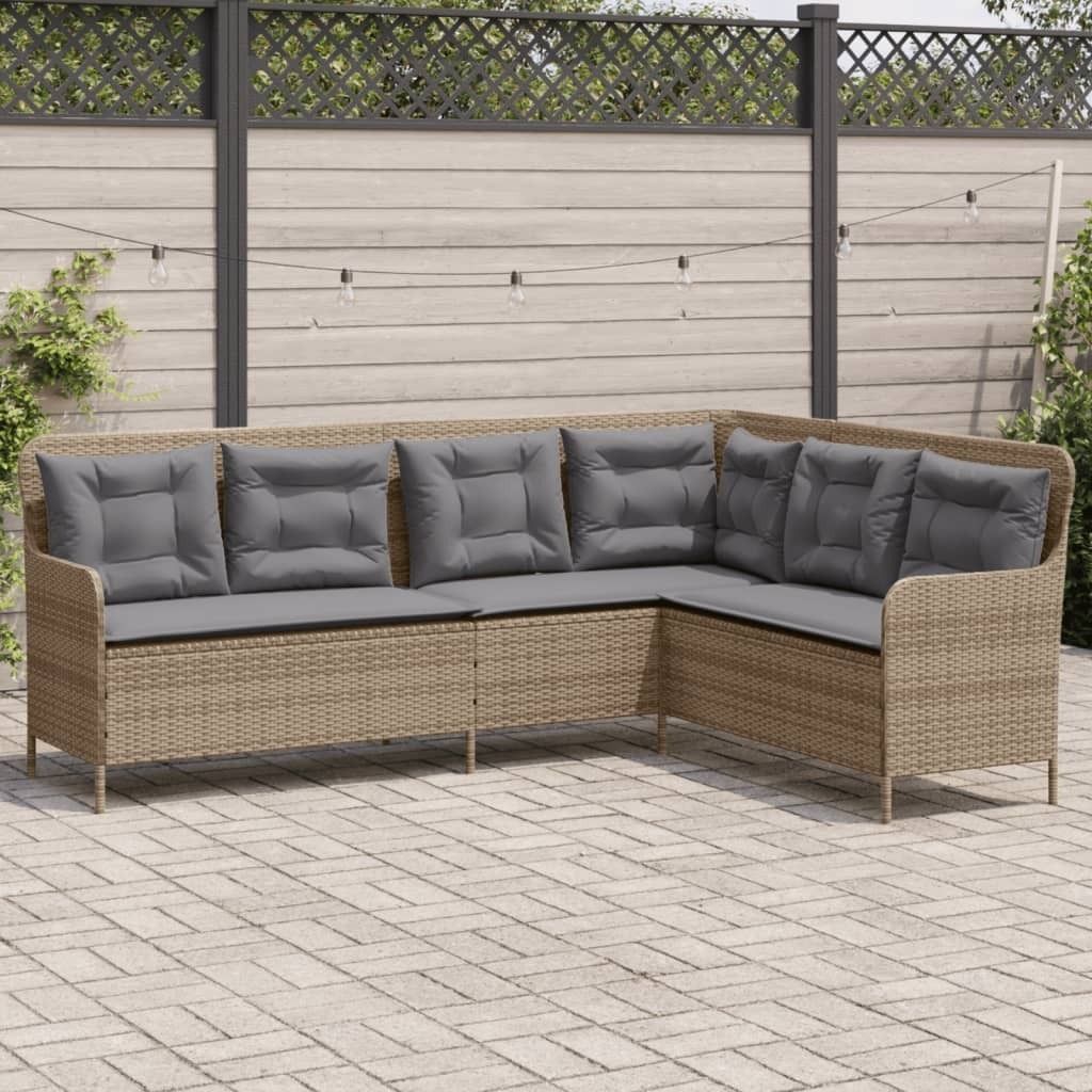 "2026 Promotion" Gartensofa/Loungesofa - in L-Form mit Kissen - Beige Poly Rattan - Gartensofas CC22452