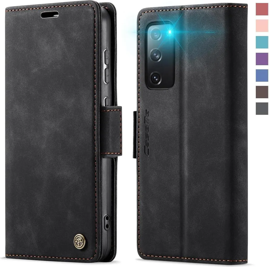 Housse XYGLOW Samsung Galaxy S20 FE Noir avec Protection RFID et Support