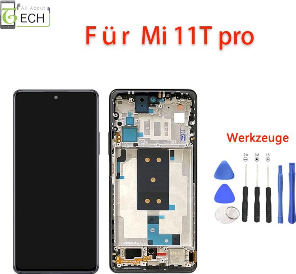 Für Xiaomi Mi 11T / Mi 11T Pro LCD Display (OLED) mit Rahmen Touchscreen Bild...