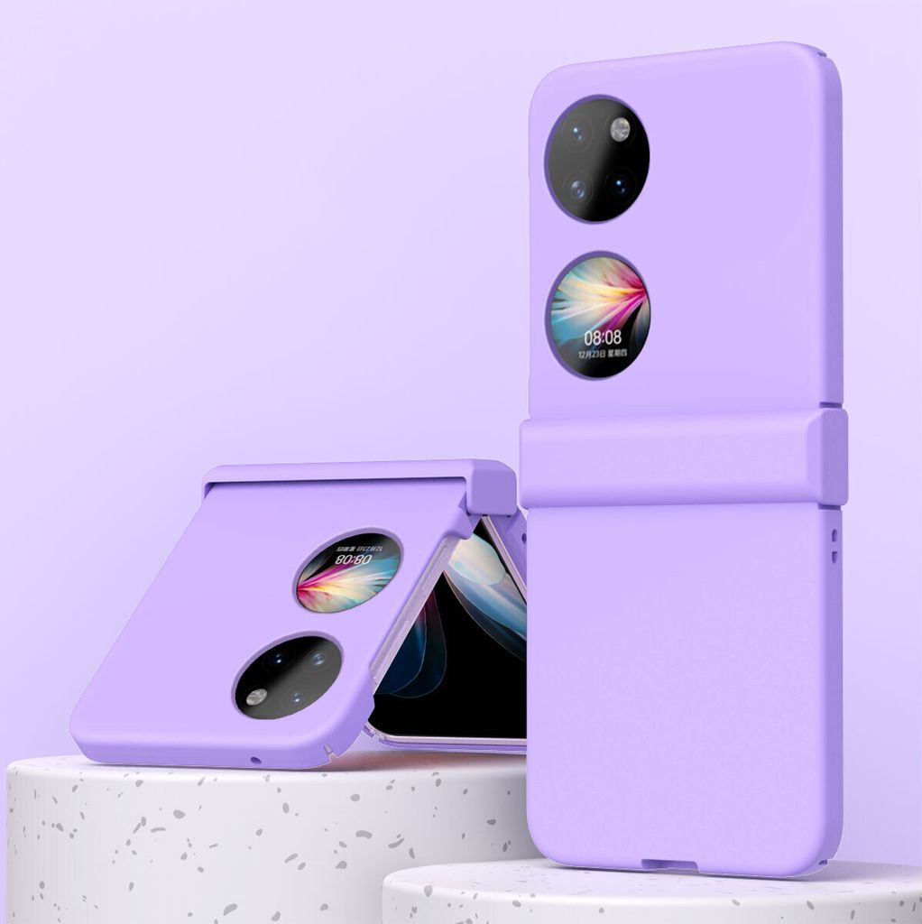 Huawei P50 Pocket Hülle, Scharnierschutz Matt PC Stoßfest Kratzfest Schutzhülle für Huawei P50 Pocket Lila