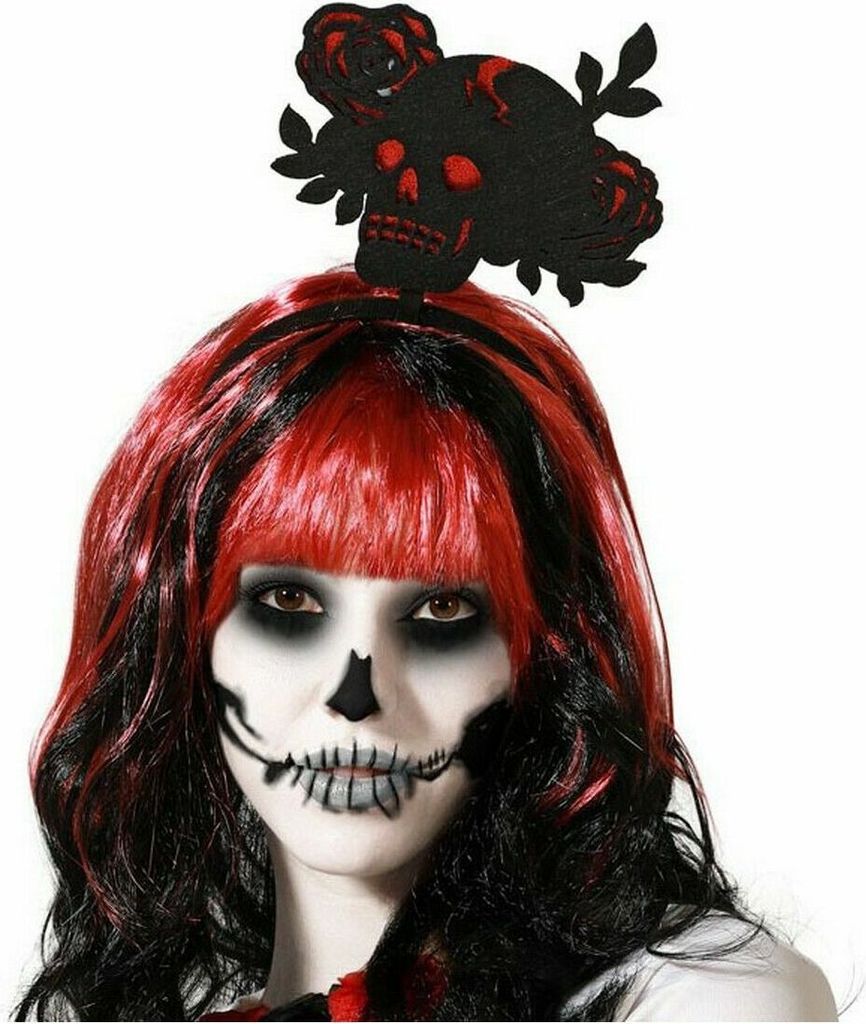 Stirnband Totenkopf Rosen Halloween