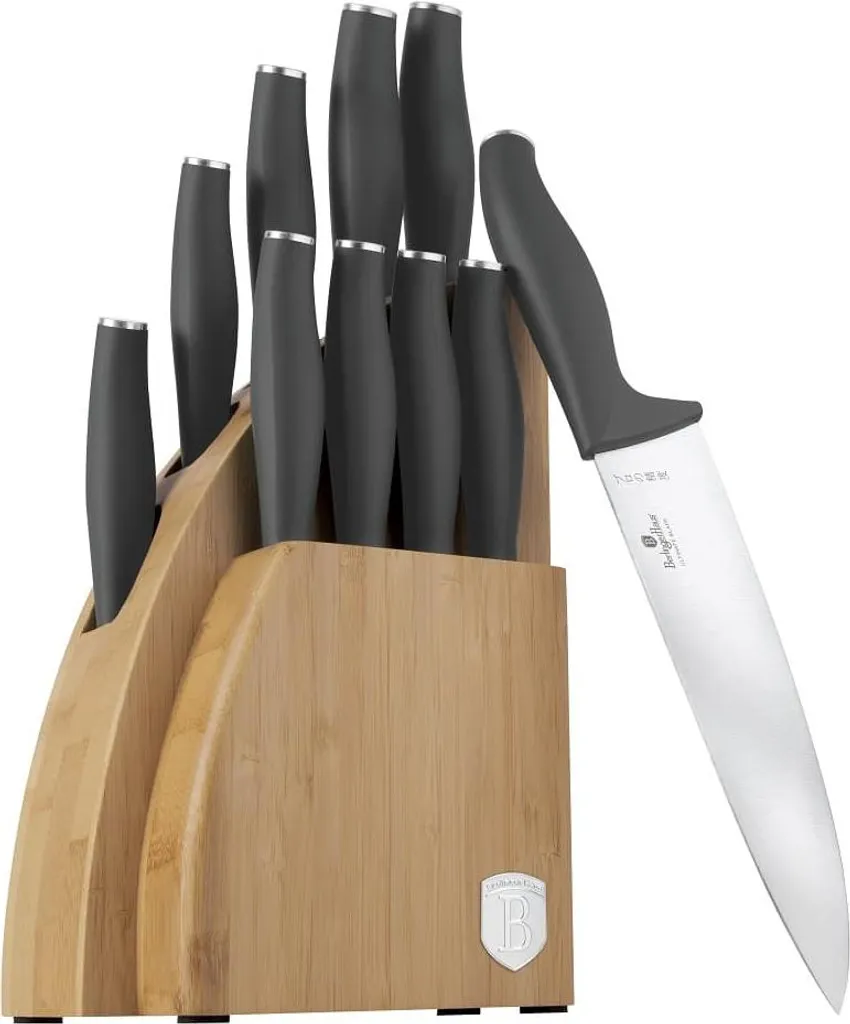 Set di coltelli BERLINGERHAUS con supporto BAMBUS collezione 10 pezzi antracite BH-2758