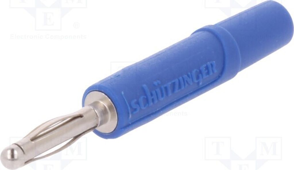 2x Stecker 70VDC blau vernickelt 2mm Bananen 33VAC 10A -25÷90°C FK 02 L NI / BL B