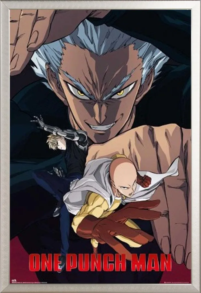 One Punch Man Poster Garou Cornice Shinsuke Alluminio Argento 61x91.5