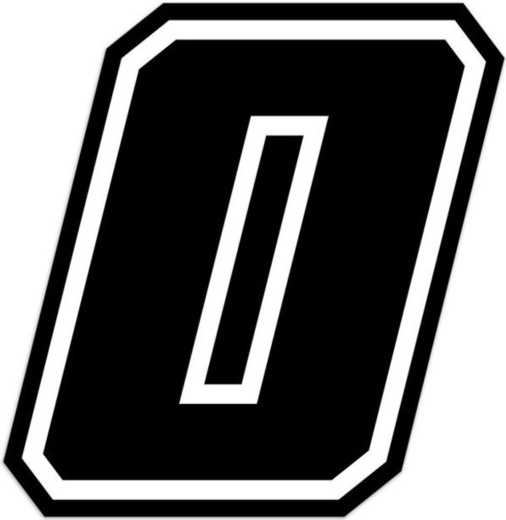 Sticker Rennnummer für Moto "0" Race Moto GP, schwarz, 10 x 10 cm