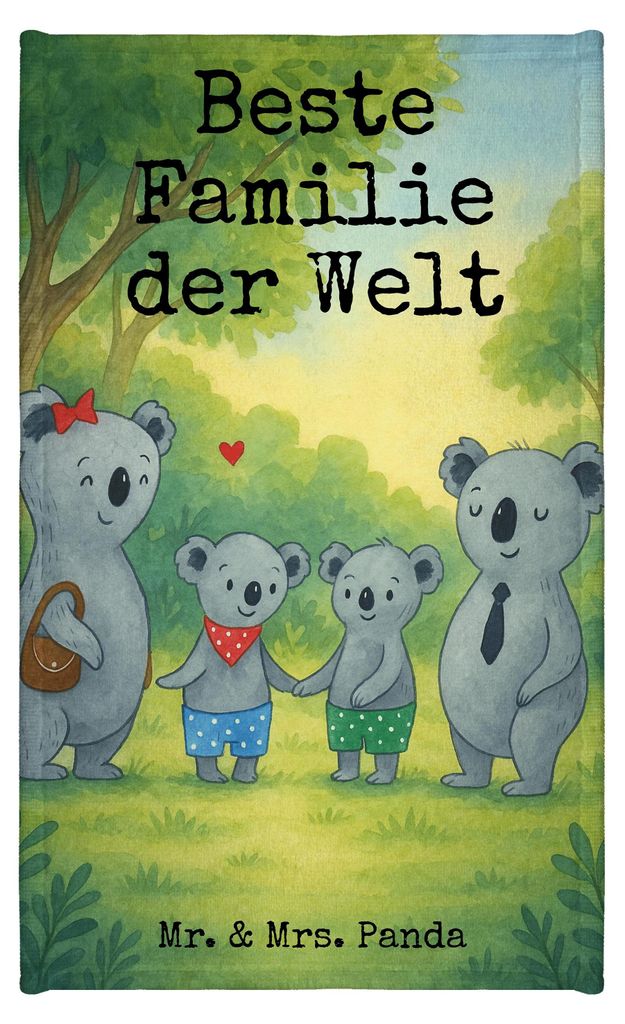 Mr. & Mrs. Panda Handtuch Koala Familie zwei Design - Weiß - Geschenk, Baumwollhandtuch, baumwolle, Koalabär, Gästetuch, Gästehandtuch 30x50, M...